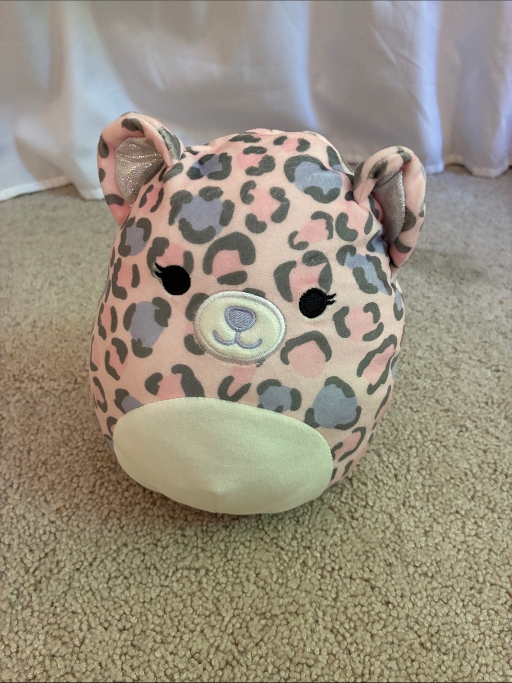 Squishmallows Pink and Gray Leopard Plush